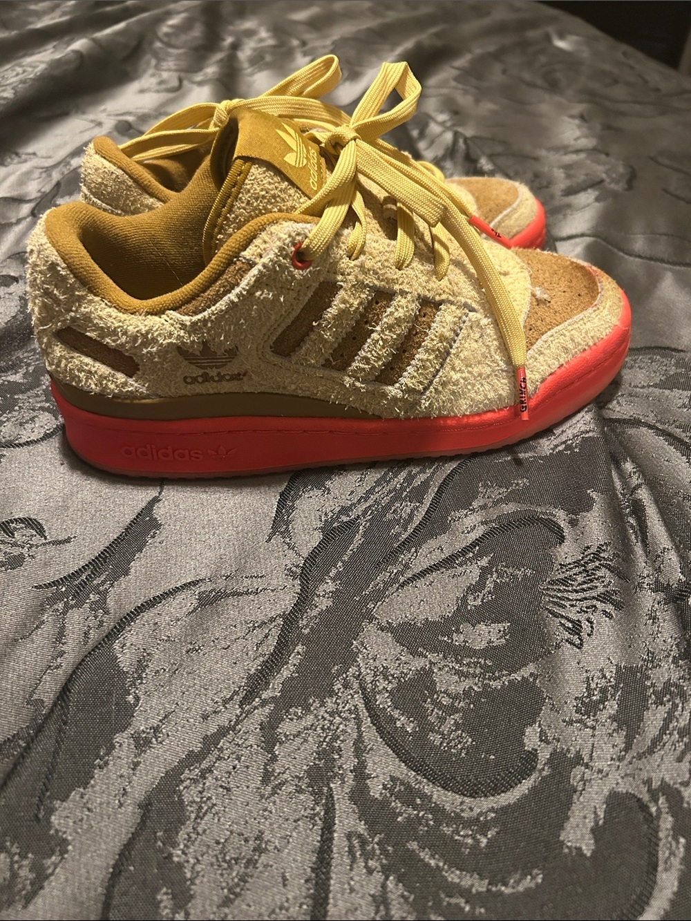 adidas Kids Yellow & Coral-Tone Casual Sneakers